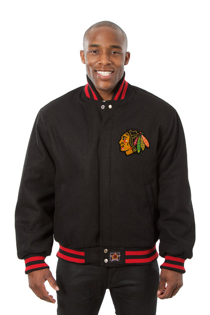 Chicago Blackhawks Embroidered Wool Jacket