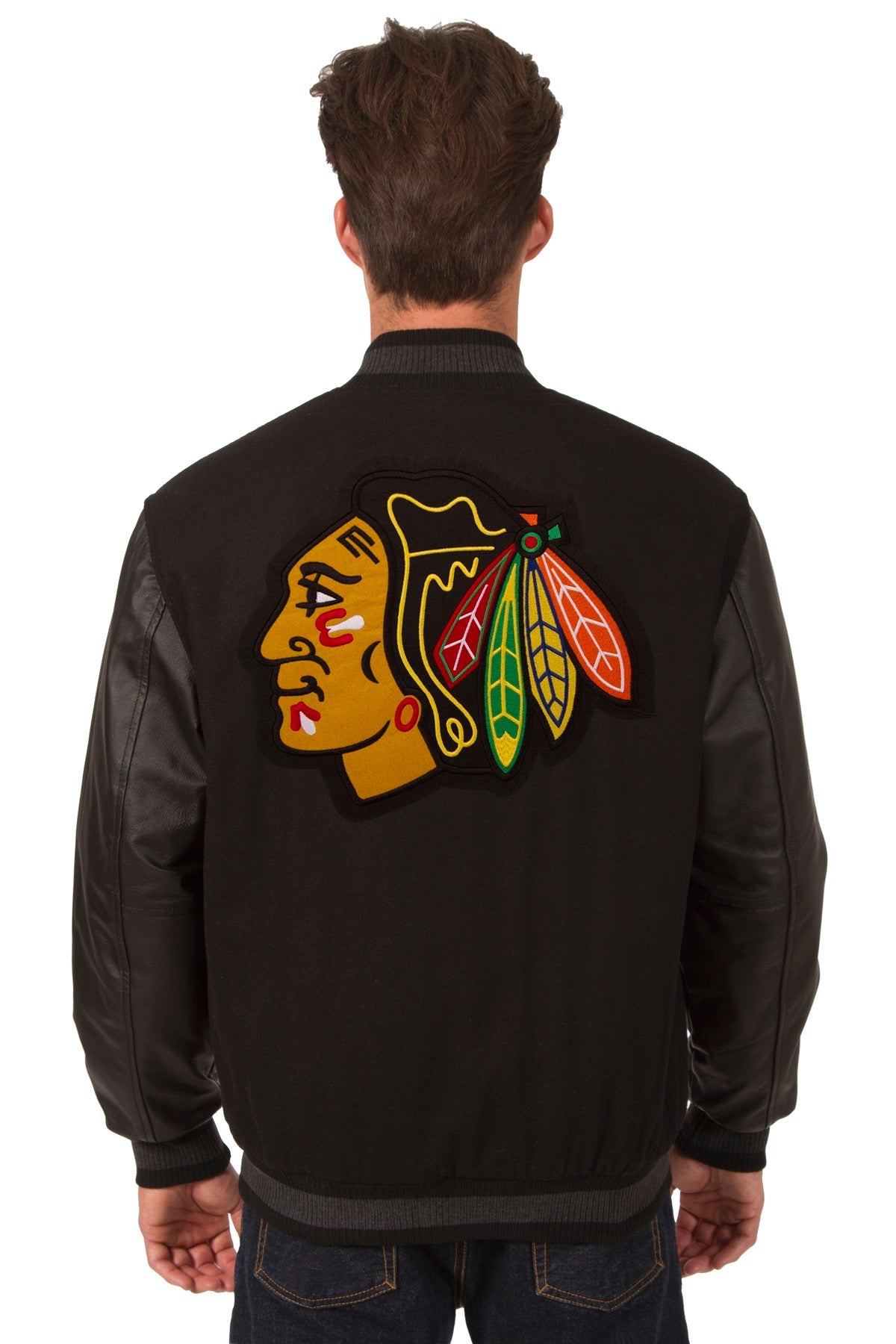 Chicago Blackhawks Wool and Leather Reversible Jacket
