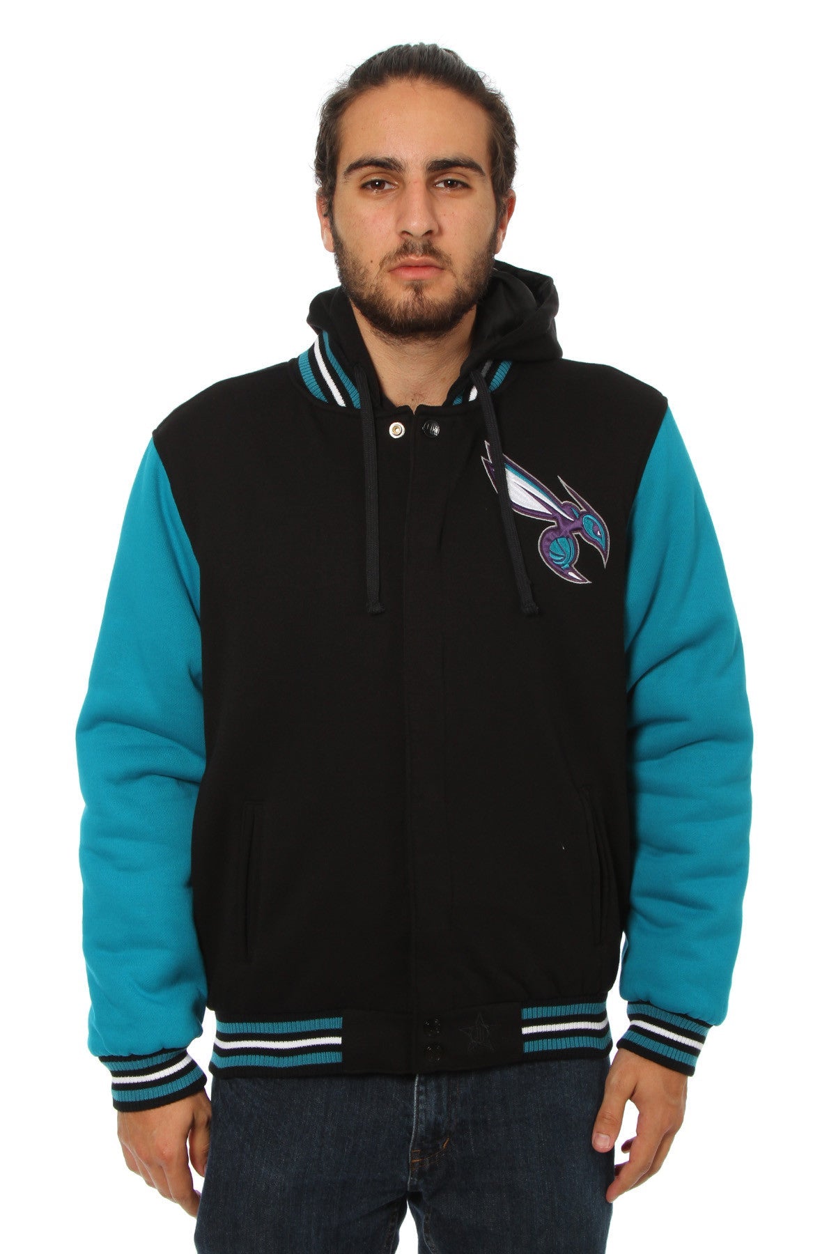 Charlotte Hornets Reversible Two-Tone Fleece Jacket