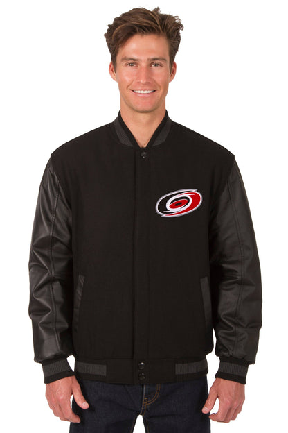 Carolina Hurricanes Wool and Leather Reversible Jacket