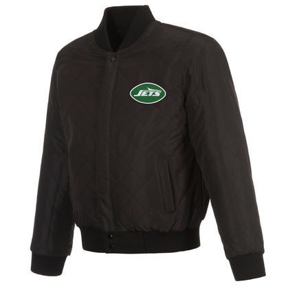 New York Jets Reversible Wool and Leather Jacket