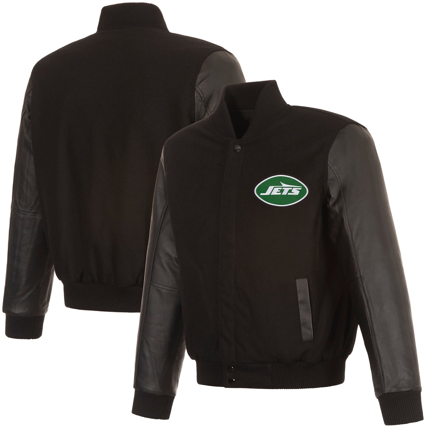 New York Jets Reversible Wool and Leather Jacket