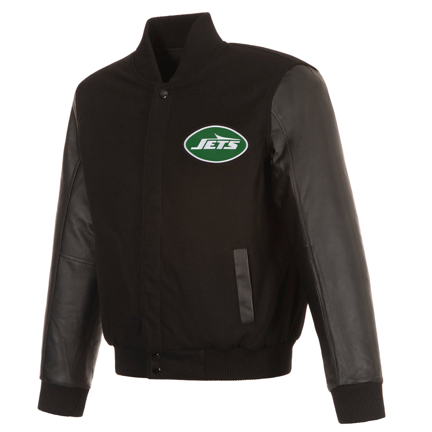 New York Jets Reversible Wool and Leather Jacket