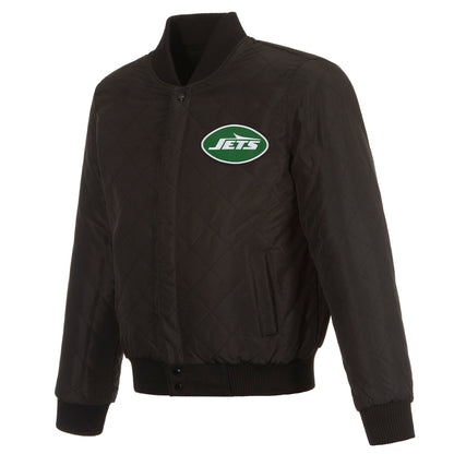 New York Jets Reversible Wool and Leather Jacket