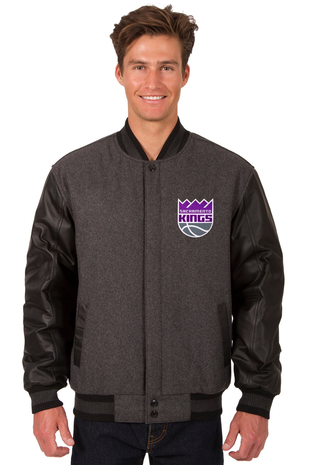 Sacramento Kings Reversible Wool and Leather Jacket