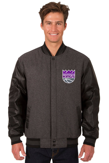 Sacramento Kings Reversible Wool and Leather Jacket
