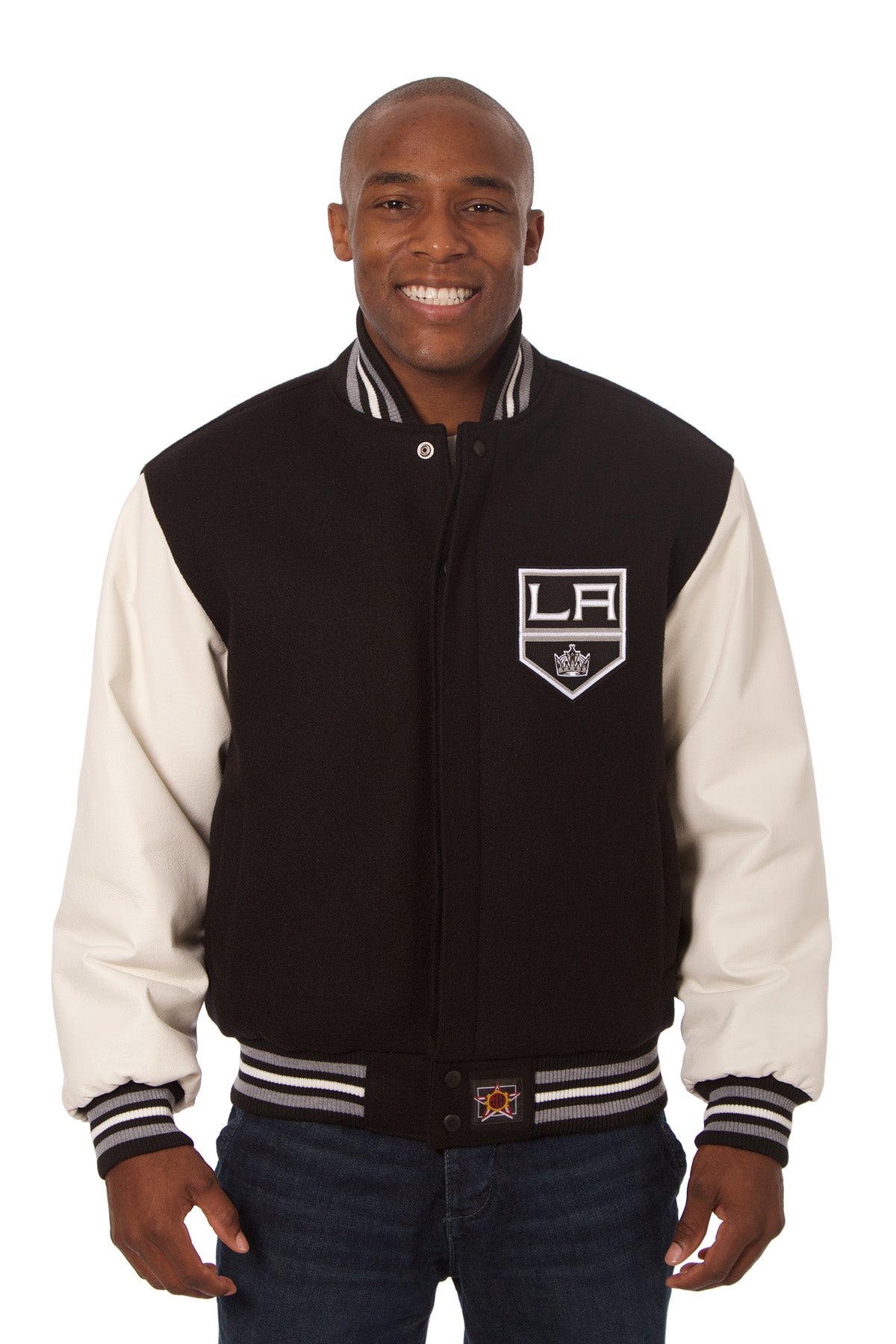 Los Angeles Kings Embroidered Wool and Leather Jacket