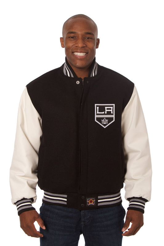 Los Angeles Kings Embroidered Wool and Leather Jacket