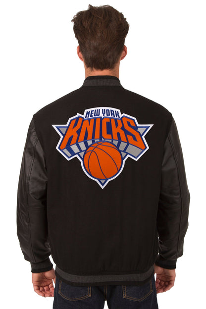 New York Knicks Reversible Wool and Leather Jacket