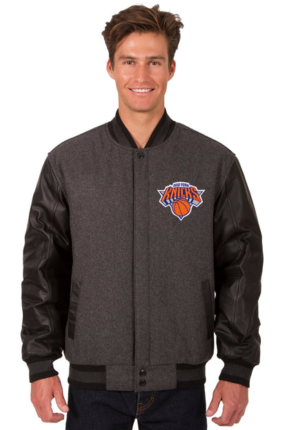 New York Knicks Reversible Wool and Leather Jacket