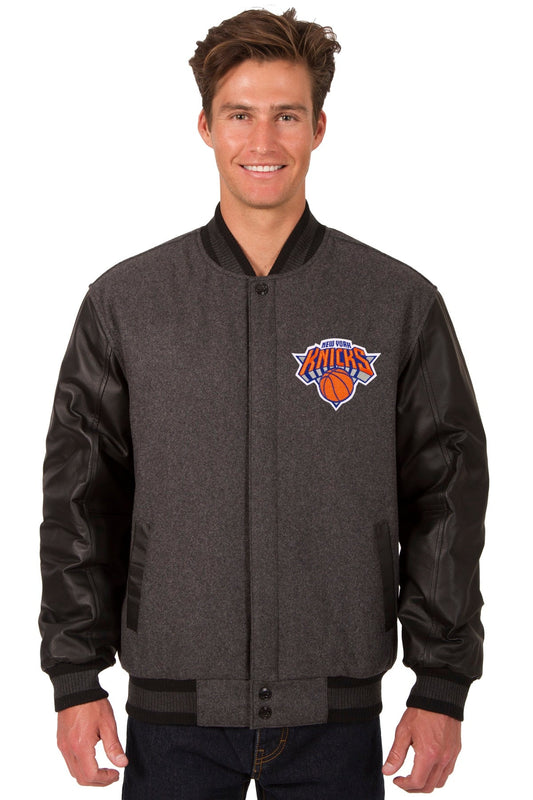 New York Knicks Reversible Wool and Leather Jacket