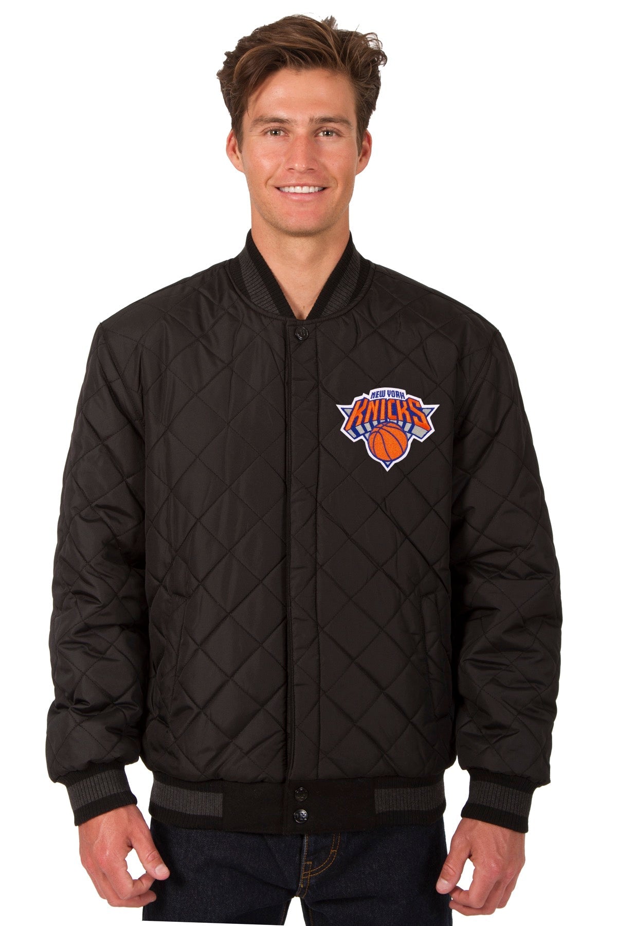 New York Knicks Reversible Wool and Leather Jacket