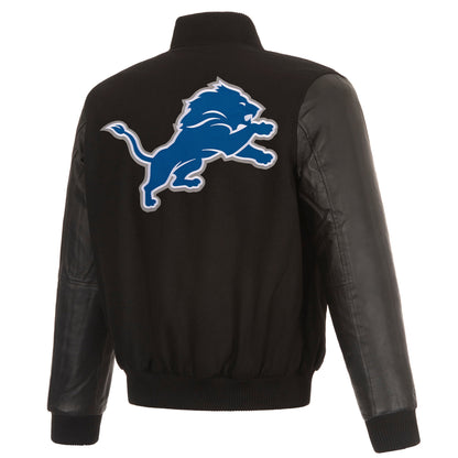 Detroit Lions Reversible Wool and Leather Jacket
