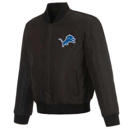 Detroit Lions Reversible Wool and Leather Jacket