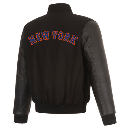 New York Mets Reversible Wool and Leather Jacket