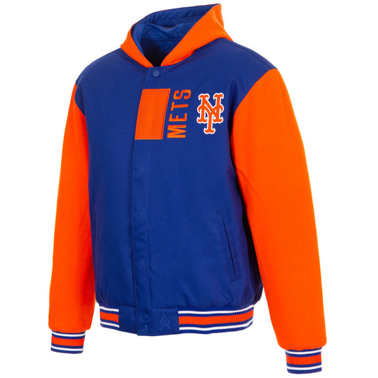 New York Mets Reversible Poly-Twill Hooded Jacket