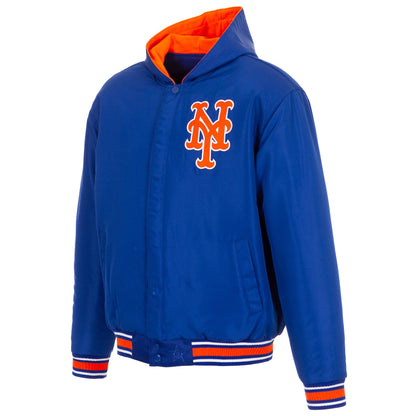 New York Mets Reversible Poly-Twill Hooded Jacket