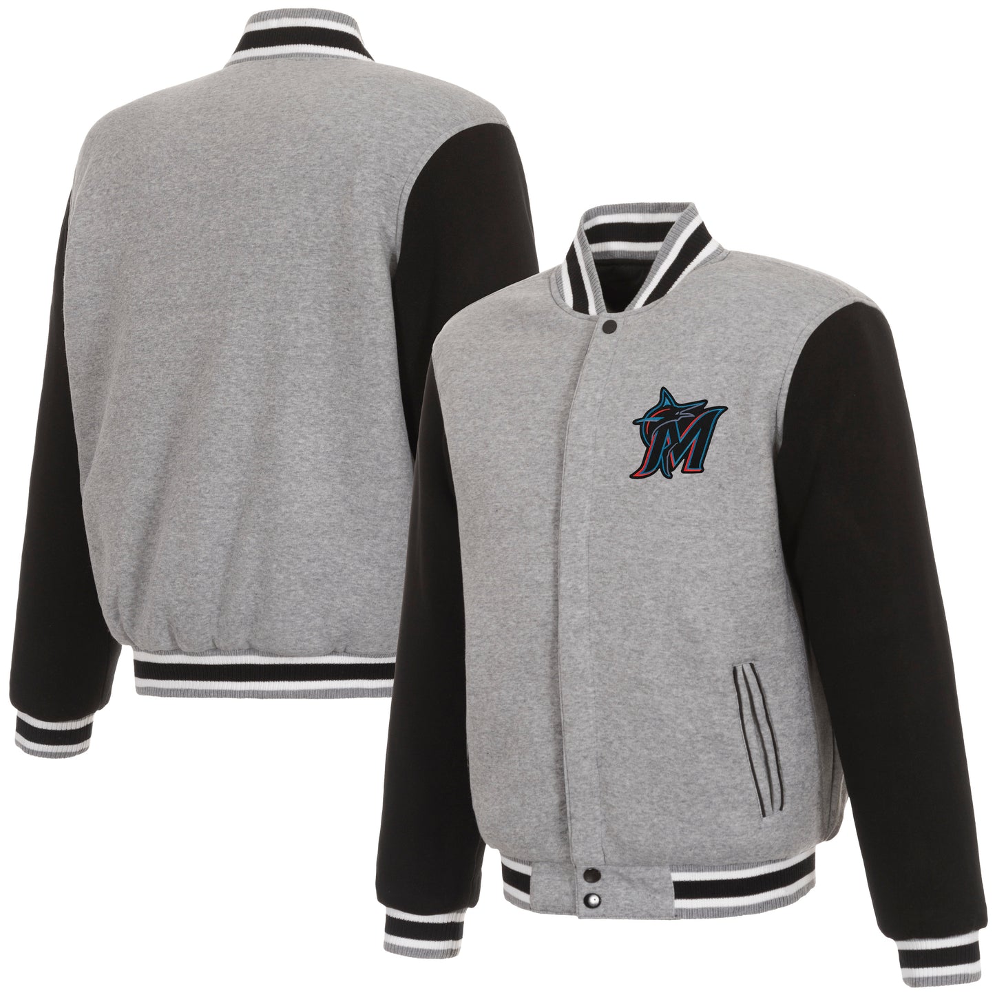 Miami Marlins Reversible Two-Tone Fleece Jacket