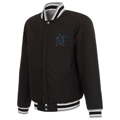 Miami Marlins Reversible Two-Tone Fleece Jacket
