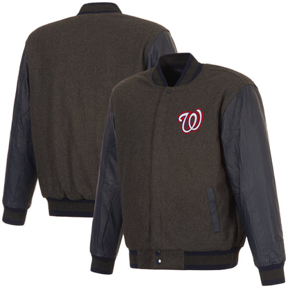Washington Nationals Reversible Wool and Leather Jacket