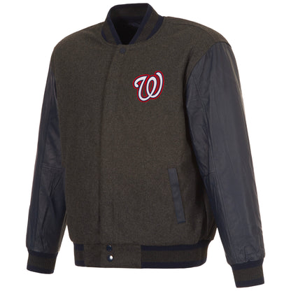 Washington Nationals Reversible Wool and Leather Jacket