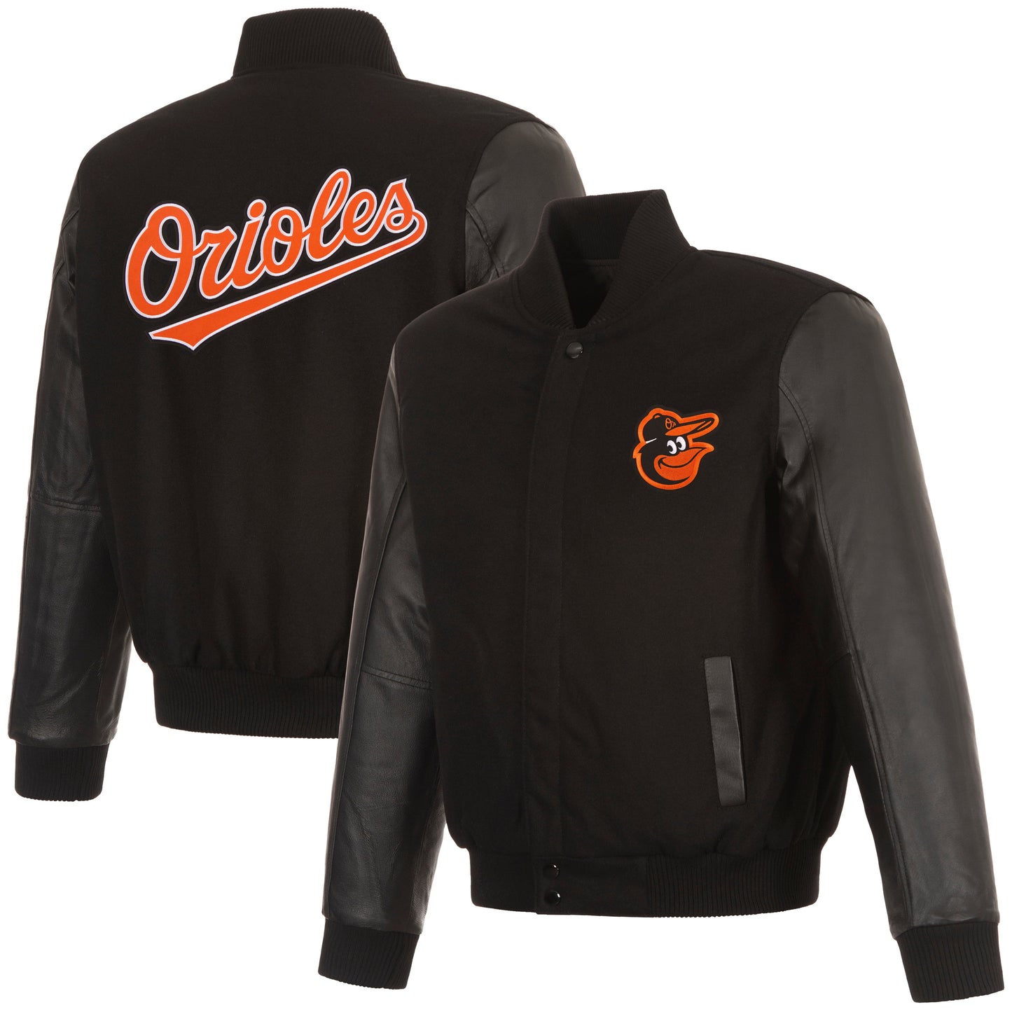 Baltimore Orioles Reversible Wool and Leather Jacket