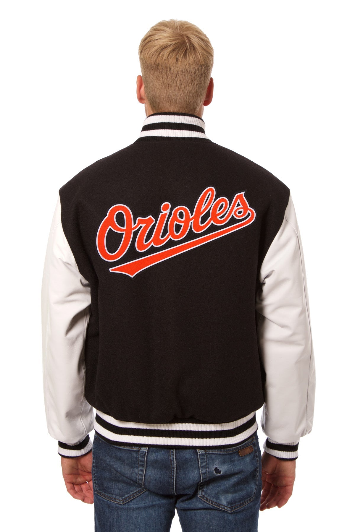 Baltimore Orioles Embroidered Wool and Leather Jacket