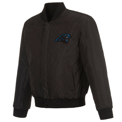 Carolina Panthers Reversible Wool and Leather Jacket