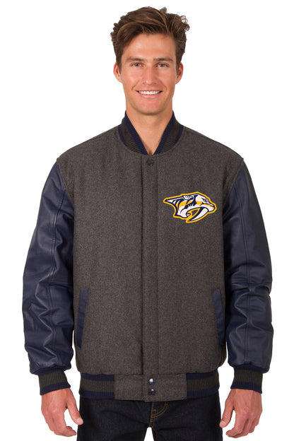 Nashville Predators Wool and Leather Reversible Jacket
