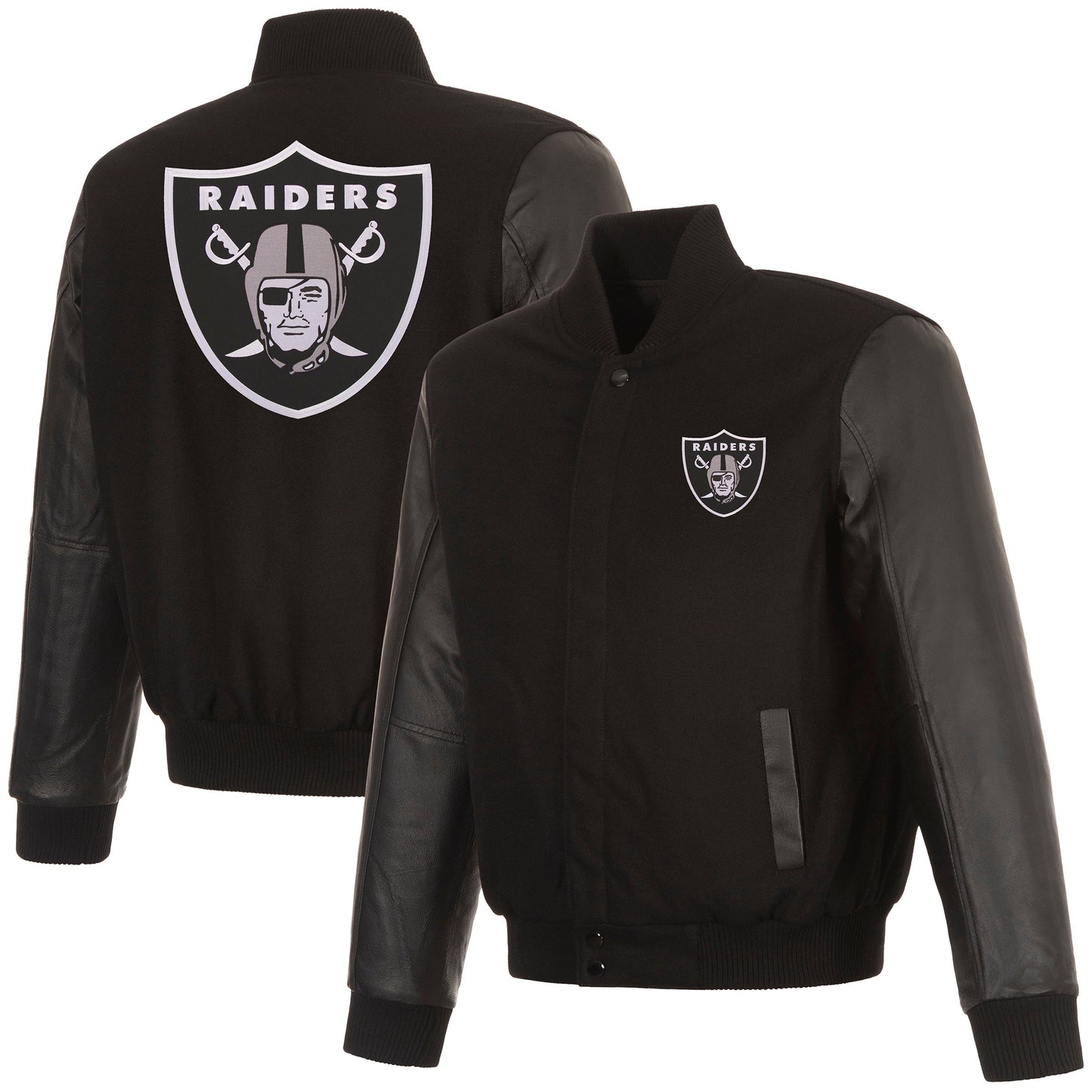 Las Vegas Raiders Reversible Wool and Leather Jacket