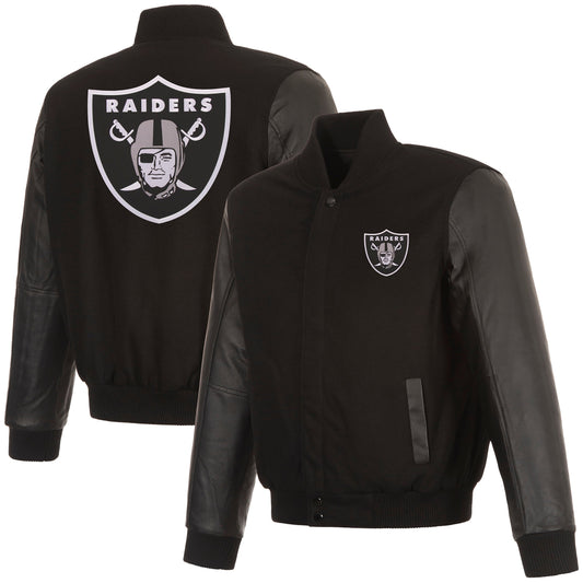 Las Vegas Raiders Reversible Wool and Leather Jacket