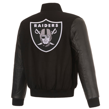 Las Vegas Raiders Reversible Wool and Leather Jacket