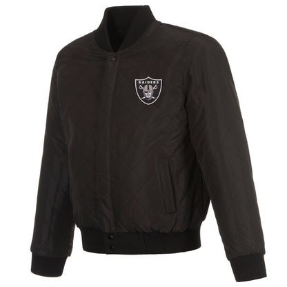 Las Vegas Raiders Reversible Wool and Leather Jacket
