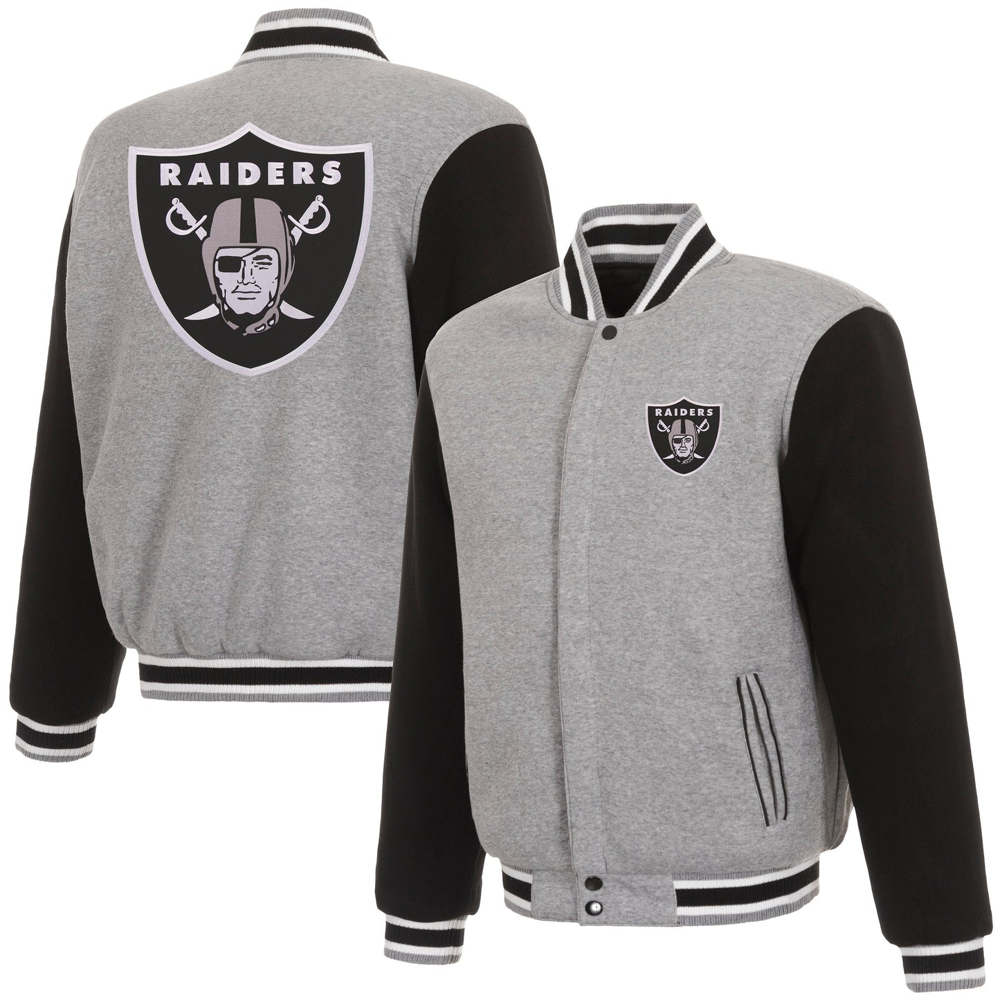 Las Vegas Raiders Reversible Two-Tone Fleece Jacket