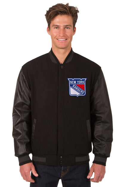 New York Rangers Wool and Leather Reversible Jacket