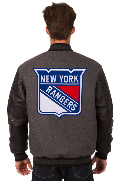 New York Rangers Wool and Leather Reversible Jacket