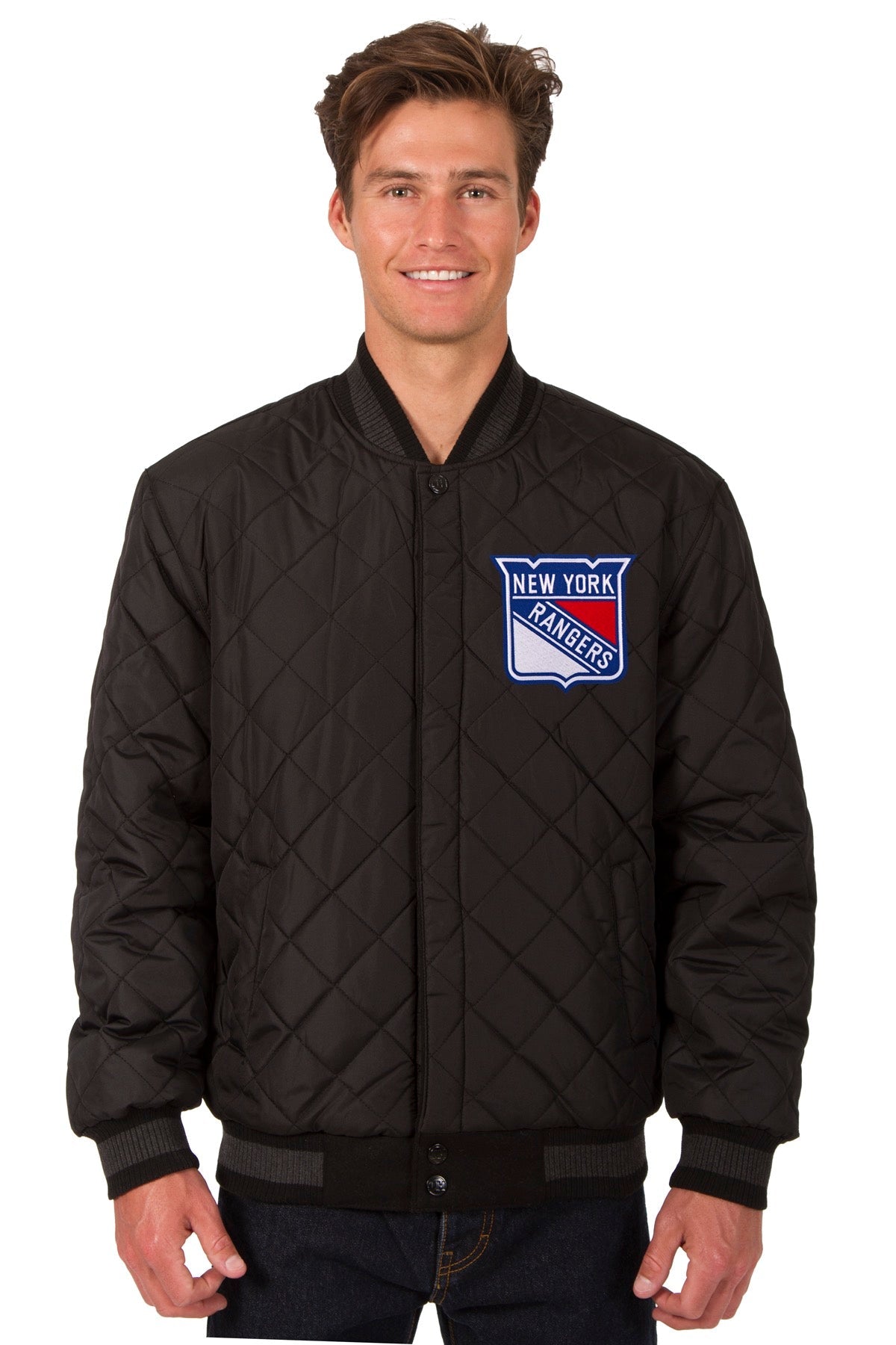New York Rangers Wool and Leather Reversible Jacket
