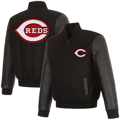 Cincinnati Reds Reversible Wool and Leather Jacket