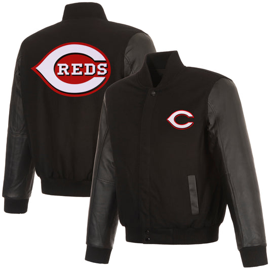 Cincinnati Reds Reversible Wool and Leather Jacket