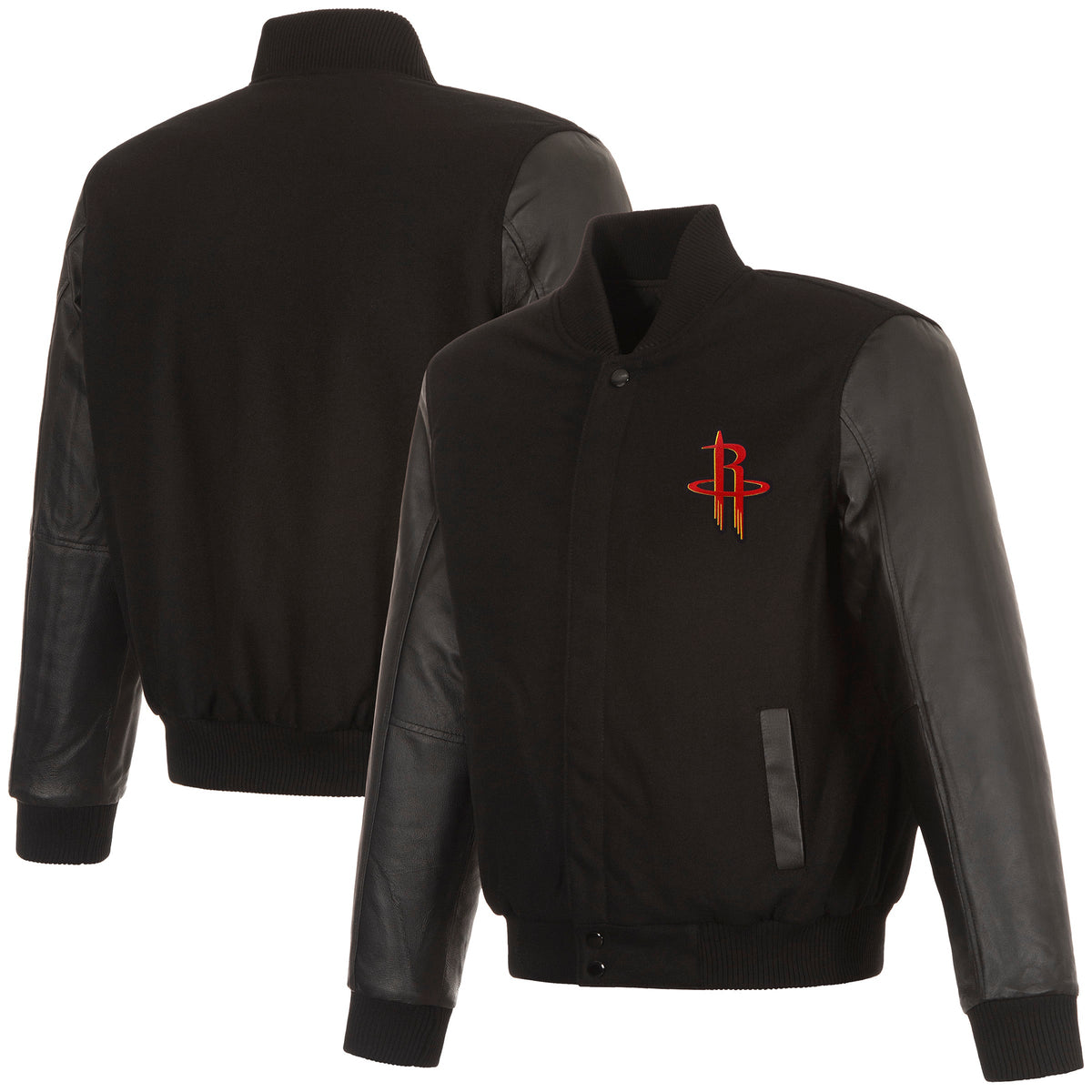 Houston Rockets Reversible Wool and Leather Jacket