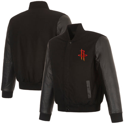 Houston Rockets Reversible Wool and Leather Jacket