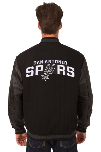 San Antonio Spurs Reversible Wool and Leather Jacket