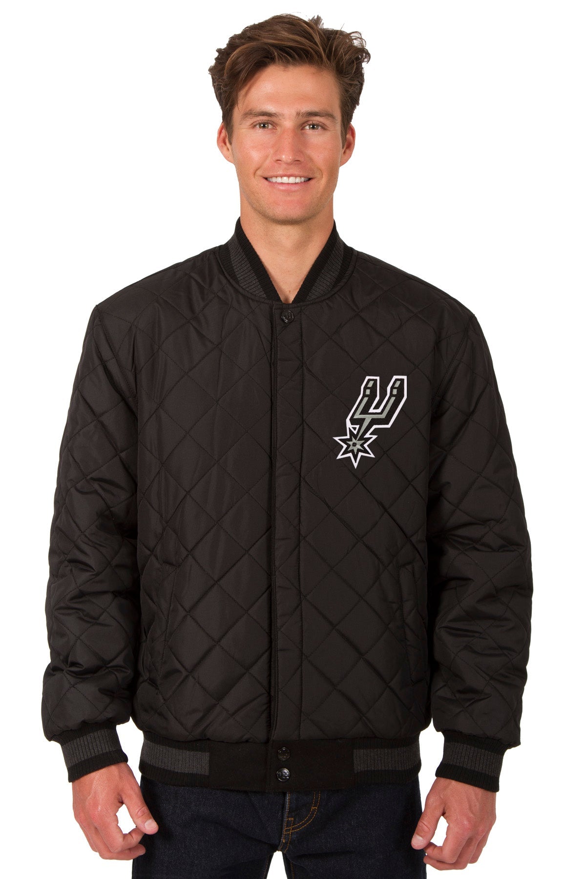 San Antonio Spurs Reversible Wool and Leather Jacket