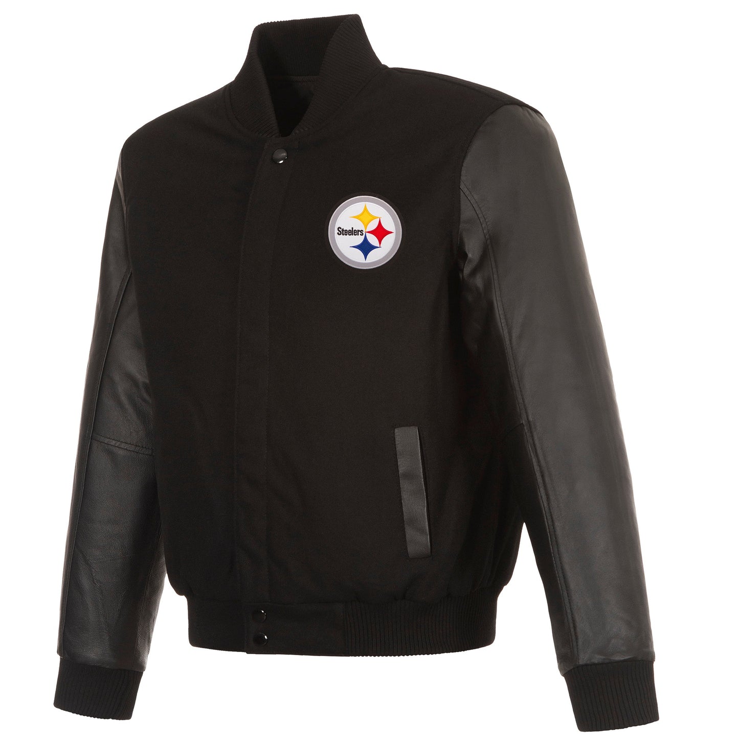 Pittsburgh Steelers Reversible Wool and Leather Jacket