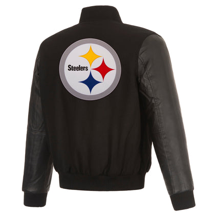 Pittsburgh Steelers Reversible Wool and Leather Jacket