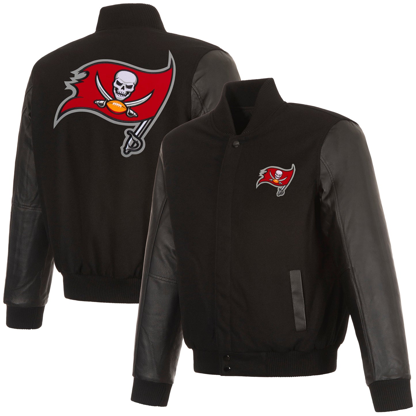 Tampa Bay Buccaneers Reversible Wool and Leather Jacket
