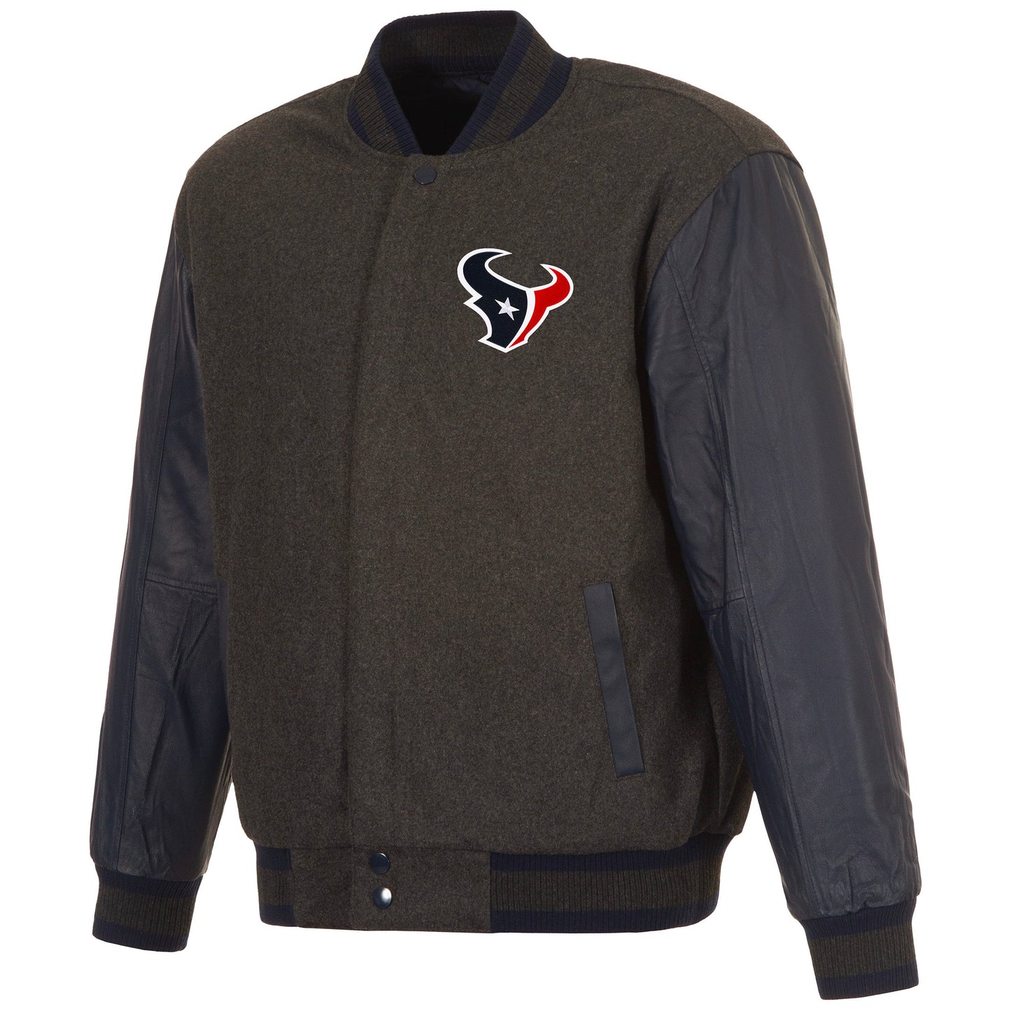 Houston Texans Reversible Wool and Leather Jacket