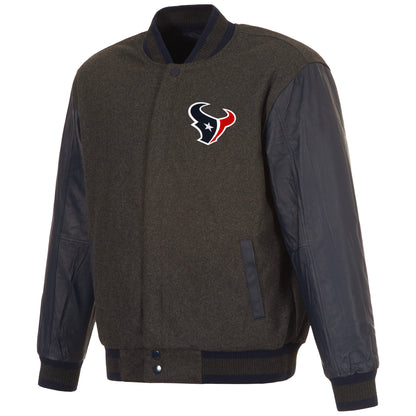 Houston Texans Reversible Wool and Leather Jacket