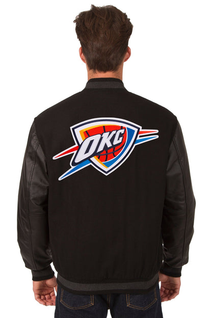 Oklahoma City Thunder Reversible Wool and Leather Jacket
