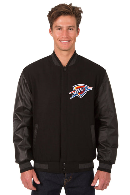 Oklahoma City Thunder Reversible Wool and Leather Jacket